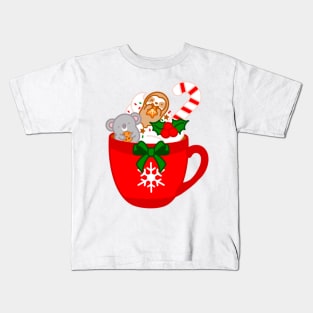 Cute Christmas Hot Chocolate Mug Kids T-Shirt